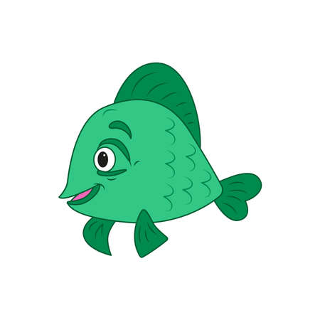 Coloring page of cartoon colorful fish. Coloring book design for kids and children.Underwater world. vector illustration.のイラスト素材