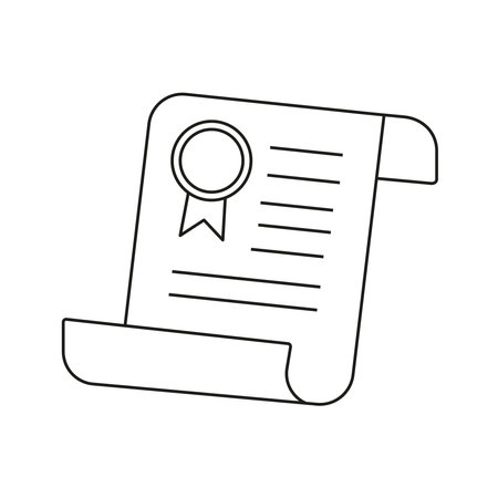 Black and white icon of award school diploma.School supplies.のイラスト素材