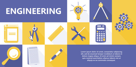 STEAM Education Web Banner. Science ,Technology, Engineering, Arts, Mathematics.のイラスト素材