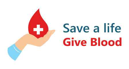 Blood donation vector illustration. World blood donor day - June 14.のイラスト素材
