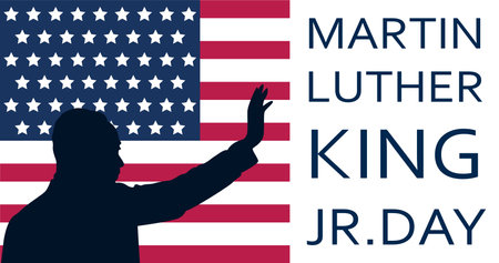 Martin Luther King Jr. Day typography greeting card design. MLK Day  vector background.のイラスト素材