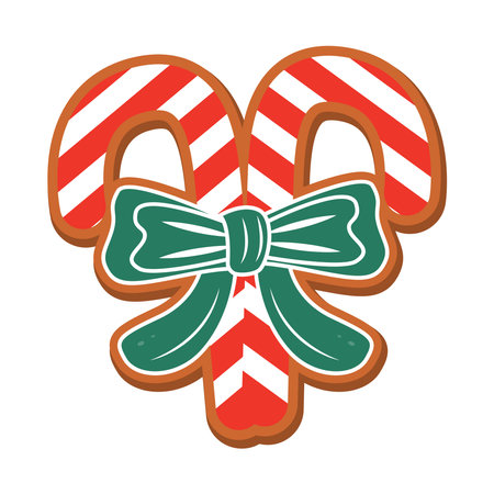 Cute gingerbread cookie for christmas. Isolated on white background. Vector illustrationのイラスト素材