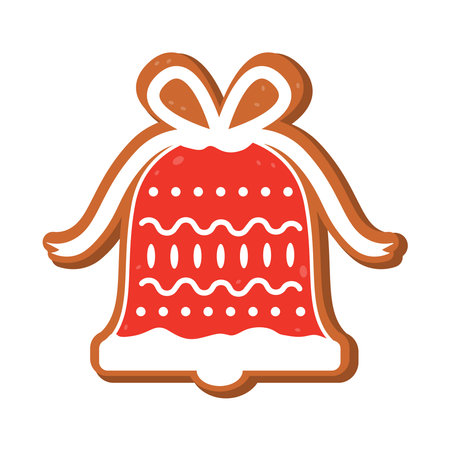Cute gingerbread cookie for christmas. Isolated on white background. Vector illustrationのイラスト素材
