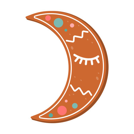 Cute gingerbread cookie for christmas. Isolated on white background. Vector illustrationのイラスト素材