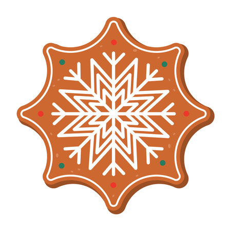 Cute gingerbread cookie for christmas. Isolated on white background. Vector illustrationのイラスト素材