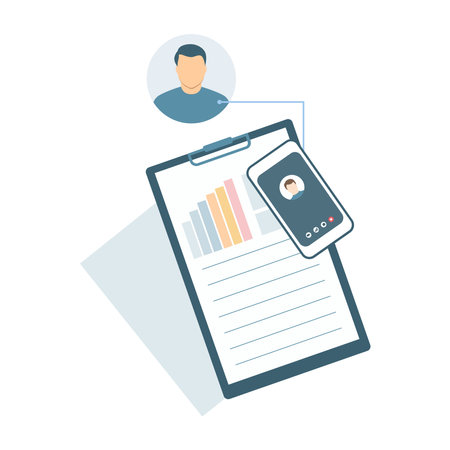 Online business conversation. Work meeting. Consultation. Vector illustration.のイラスト素材