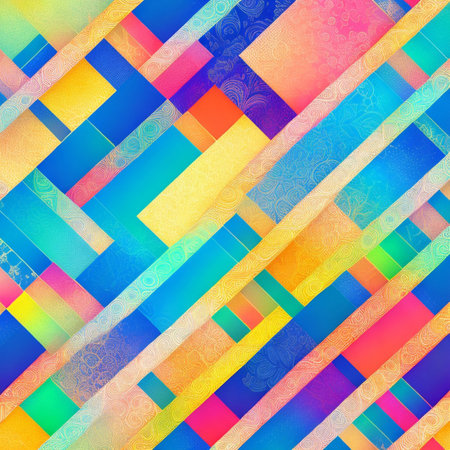 Abstract colorful background in the form of geometric shapes. Generative AI.の素材
