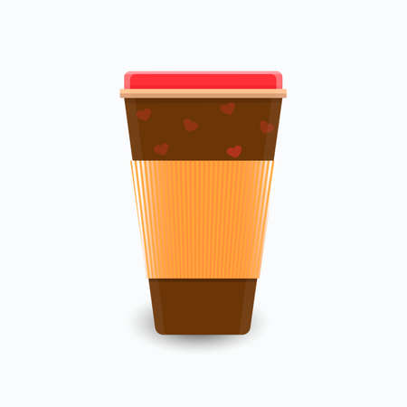 Brown hearts decorated with delicate pink heartsのイラスト素材