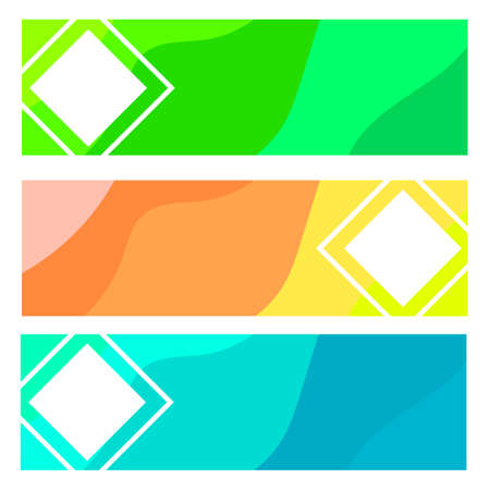 Set of three layouts for banners of different colors.のイラスト素材
