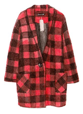watercolor hand painting fashion red coat. isolated elementの写真素材
