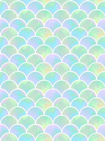 watercolor rainbow scales of mermaid. seamless patternの写真素材