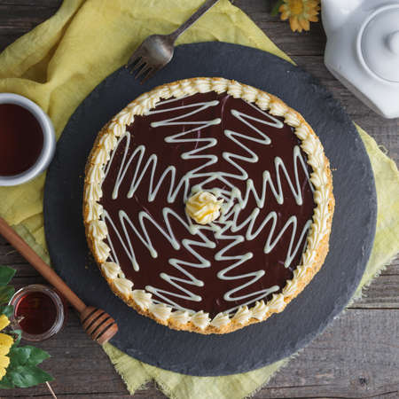 The whole cake top viewの写真素材