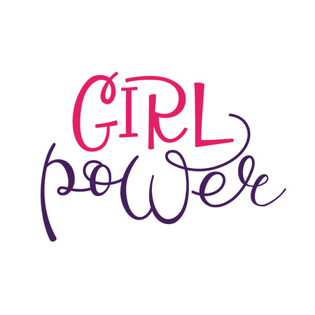 Feminism slogan with hand drawn lettering. Girl power.のイラスト素材