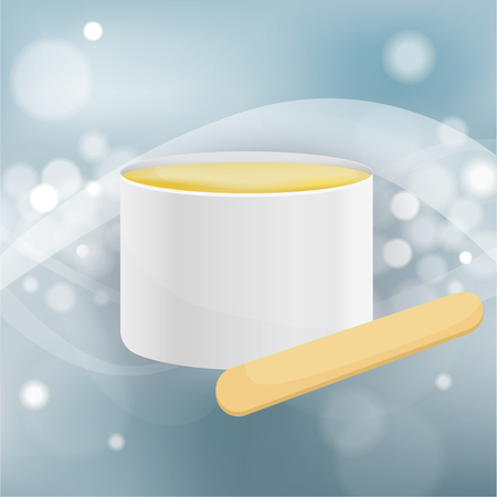 Waxing stick and wax in jar, hair removalのイラスト素材