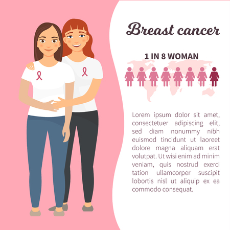 Breast cancer infographics, Health care and medical info.のイラスト素材