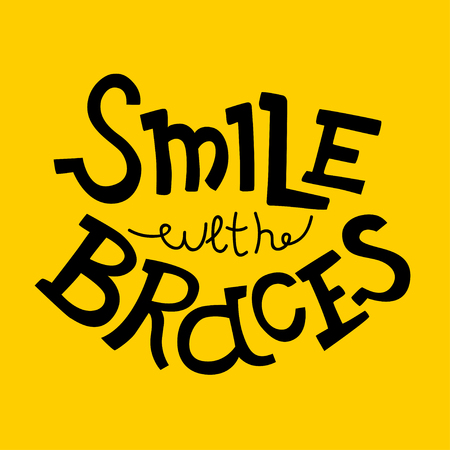 Vector poster "Smile with braces"のイラスト素材