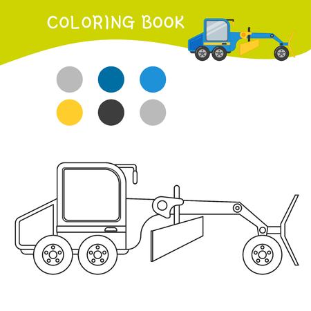 Coloring book for children. Cartoon grader.のイラスト素材