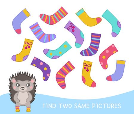 Educational game for kids. Find two same pictires. Christmas collection.のイラスト素材