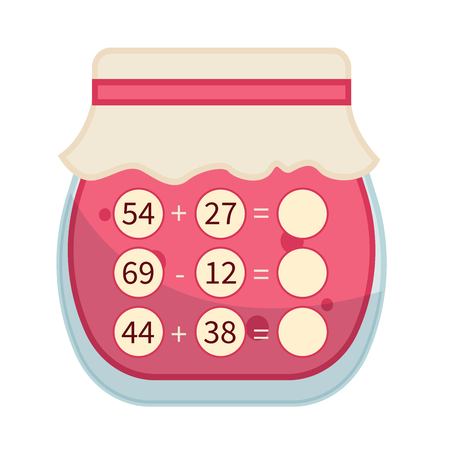 Counting educational children game, math kids activity sheet. Math game. Cartoon jam.のイラスト素材