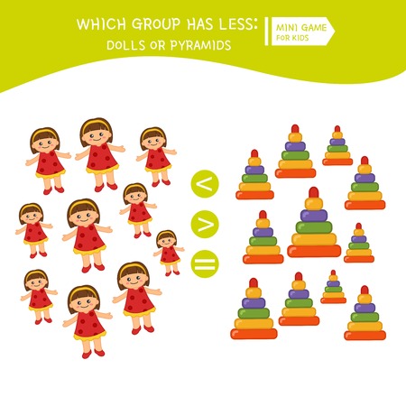 Counting educational children game, math kids activity sheet. How many objects. Cartoon toys.のイラスト素材