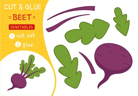 Education paper game for preshool children. Vector illustration. Cartoon beet.のイラスト素材