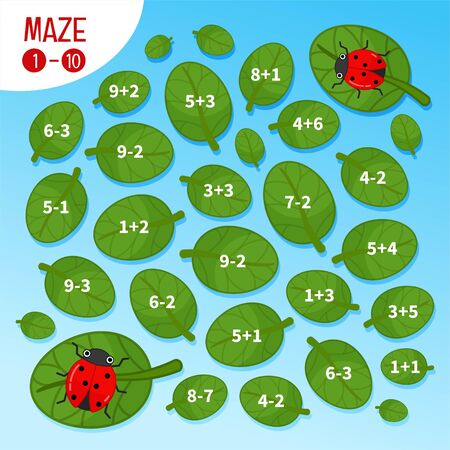 Maze game for children.  Help the ladybug find a friend.
のイラスト素材