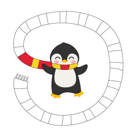 Coloring book for children.Color the scarf in the correct sequence.のイラスト素材