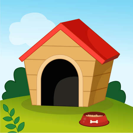 Doghouse illustration in cartoon style.のイラスト素材