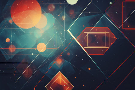 Abstract geometric design in space, features diamond shape with triangles and squaresの素材