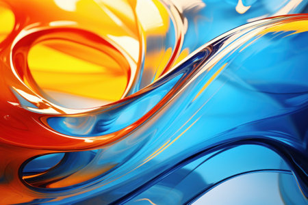 Neon curved acrylic object with vibrant neon accents and colorful filters adding dynamic visual effect. Neon-lit and dynamic, emphasizing the play of colors and shapesの素材