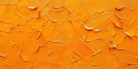 Orange paint texture abstract pattern art background with colorful creative detail surface brush design vibrant acrylic canvas.の素材