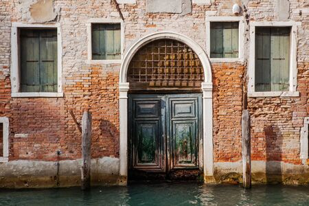 old door in Veniceの写真素材