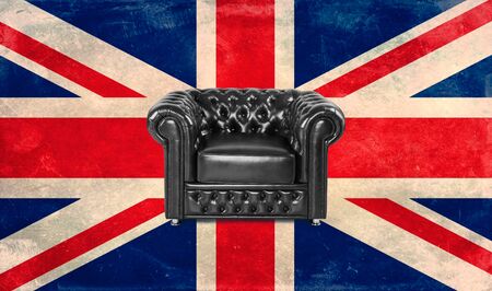 leather chester sofaの写真素材