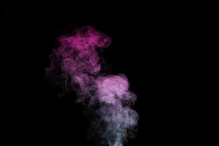 Colored Blue-pink steam, smoke on a black background for your photos. Create mystical Halloween photos.の写真素材