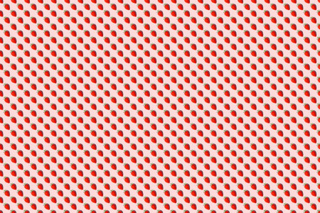 Seamless pattern of red saturated strawberries with a shadow on a pink background. Summer natural...