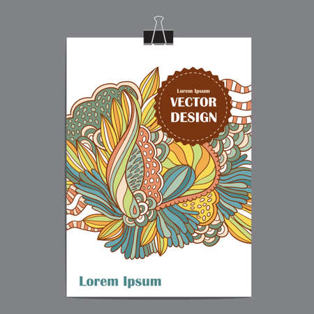 Vector template poster with abstract floral background.のイラスト素材