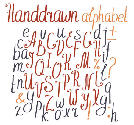 Vector alphabet. Hand drawn letters.のイラスト素材