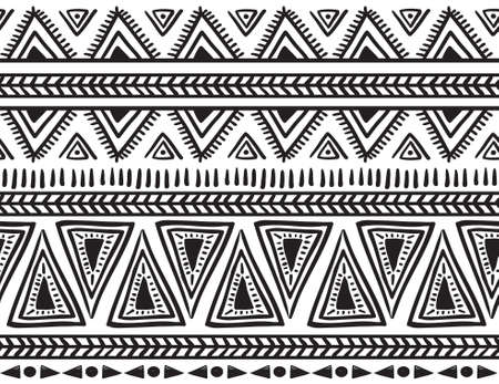 Vector tribal striped seamless pattern. Geometric backgroundのイラスト素材
