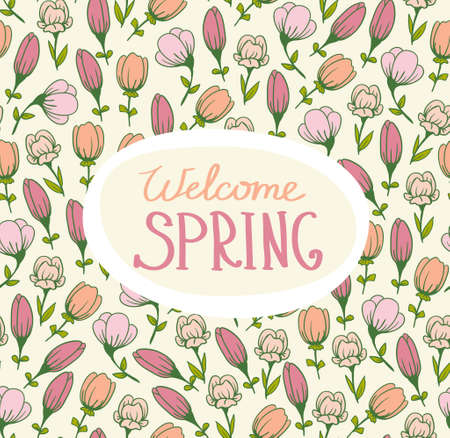 Spring card with flowersのイラスト素材