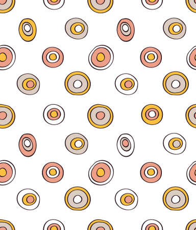 Retro seamless pattern geometric background. Polka dot patternのイラスト素材