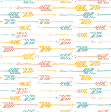 Abstract geometric seamless pattern. Ethnic decorative background with arrows.のイラスト素材