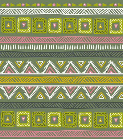 Vector tribal striped seamless pattern. Geometric background