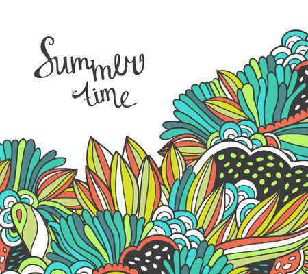 Decorative element border. Abstract invitation card. Abstract sea background, psychodelic vectorのイラスト素材