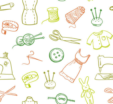 Seamless hand-made pattern. Vector background.のイラスト素材
