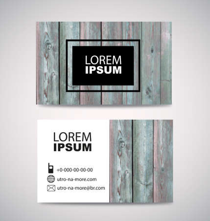 Old Wooden Texture Business Card Background. vector illustration.のイラスト素材
