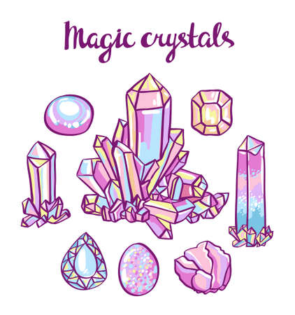 Set of magical crystals. Jeweler setのイラスト素材