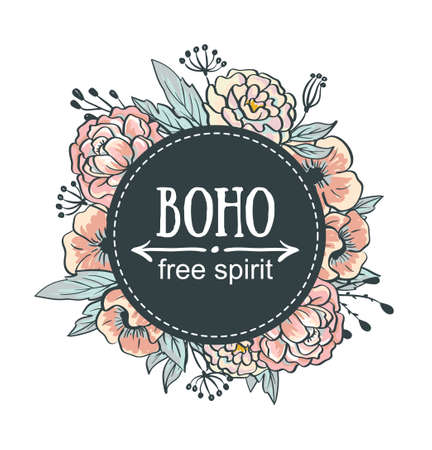 Wreath of roses, peonies. Vector. Hand drawn artwork. Love concept for wedding invitations, cards, tickets, congratulations, brandingのイラスト素材