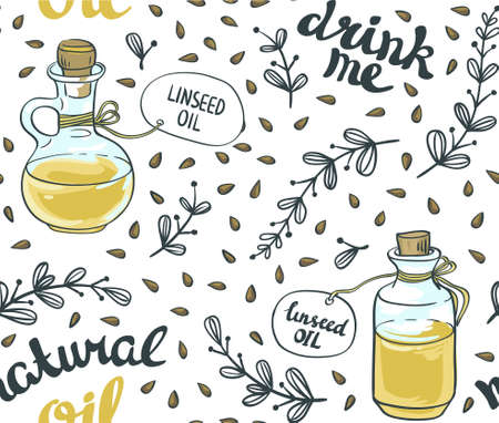 Vector seamless pattern with natural oil.のイラスト素材