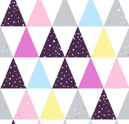 Abstract vector grunge triangle seamless pattern.のイラスト素材