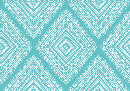 Vector seamless pattern with ethnic tribal ornamental rhombuses. Boho and hippie stylish background. American indian motifs.のイラスト素材